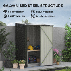 Steel garden shed with single lockable door, black