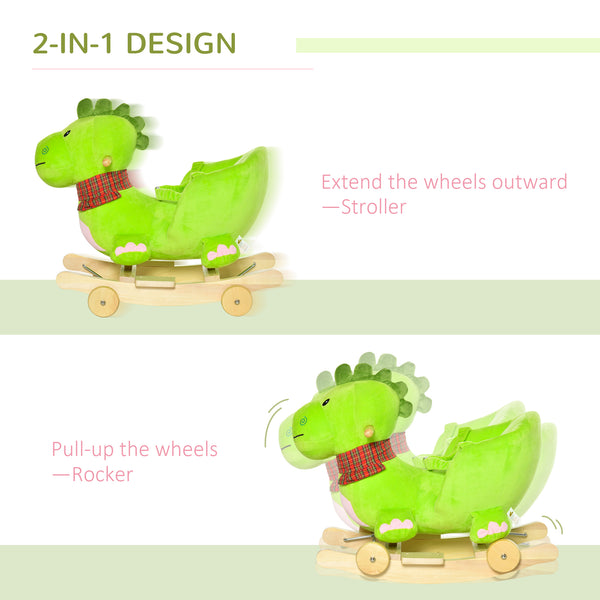 2-in-1 Interactive Rocking Dinosaur with Songs, Green