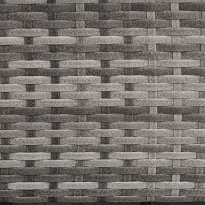 Three-seater sofa in woven resin with removable cushions, grey