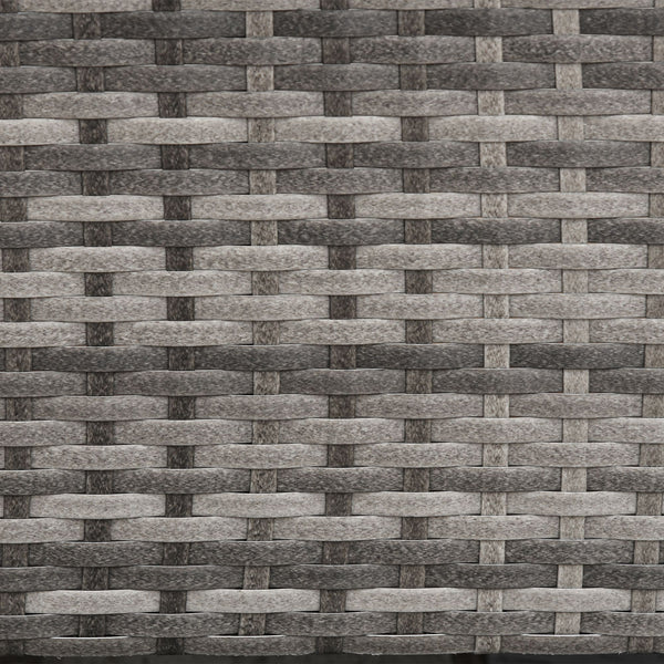Three-seater sofa in woven resin with removable cushions, grey