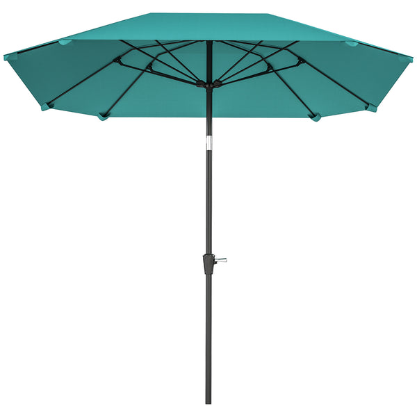 7.6-foot aluminum patio umbrella, sky blue
