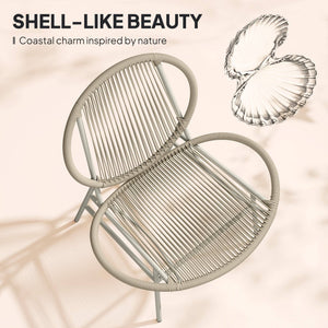 Rattan Bistro Set, 3 Piece Garden Furniture Set, Light Grey