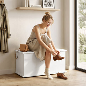 31.5" White Lift-Top Storage Chest