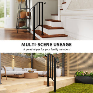 Black railing for outdoor stairs