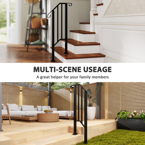 Black railing for outdoor stairs