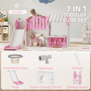 7-in-1 Toddler Slide, Pink
