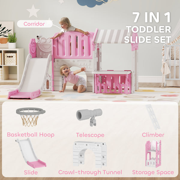 7-in-1 Toddler Slide, Pink