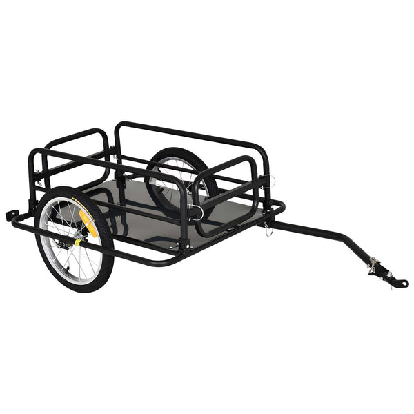 Folding cargo trailer for bicycle, black