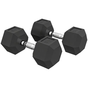 2 x 45 lb Hex Dumbbells for Home Fitness Workout, Black