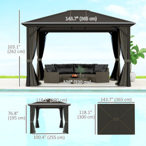 Luxury Aluminum Hardtop Gazebo with Metal Roof and Garden Sun Shelter