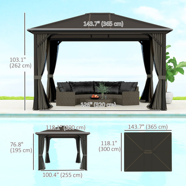 Luxury Aluminum Hardtop Gazebo with Metal Roof and Garden Sun Shelter