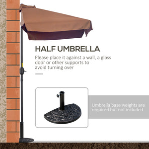 7.5-foot half-round parasol, cafe 