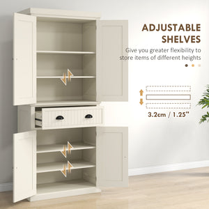 72" Pantry with Drawer, Doors, Cream White