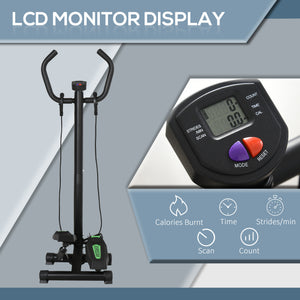 Adjustable stepper with LCD display and resistance bands