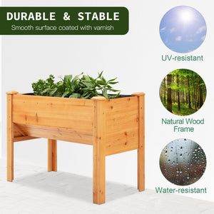 Tall outdoor planter with hooks, natural wood