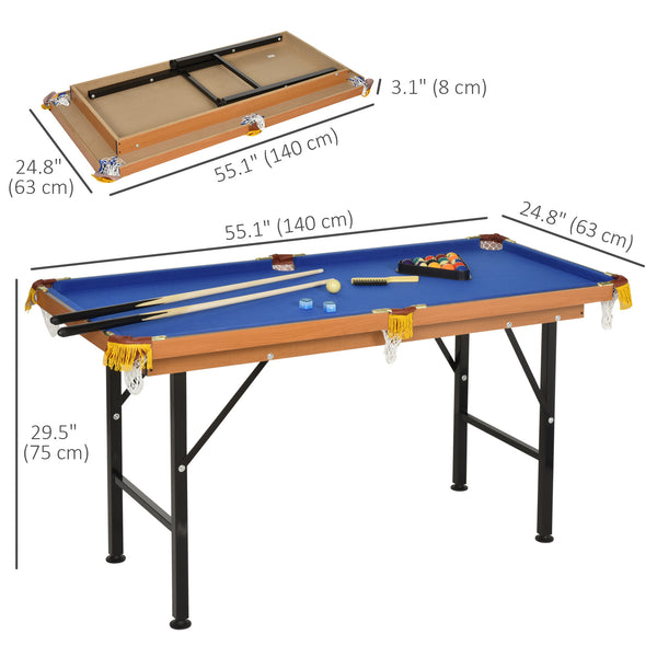 Mini Portable Pool Table with Cues, Ball, Chalk and Rack, Blue