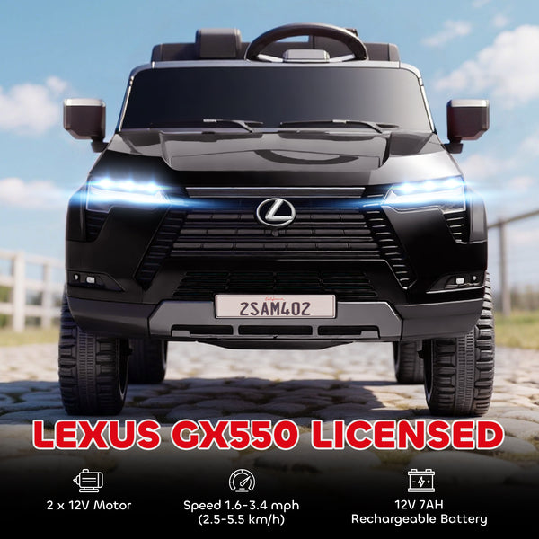 Lexus GX550 12V, 2 seats, with remote control and suspension, black