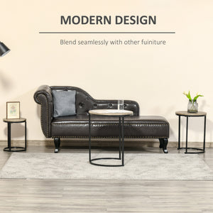 Set of 3 stackable side tables with steel frame