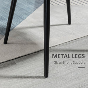 Set of 2 mid-back chairs with black velvet upholstery