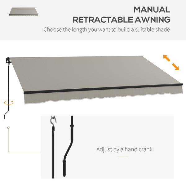 Retractable awning 11.8 x 9.8 UV resistant, light gray