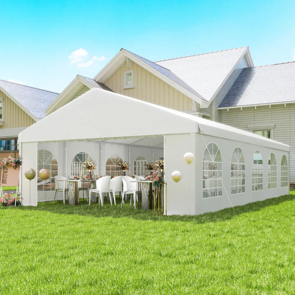 20 x 33 ft. reception tent with removable side walls, white