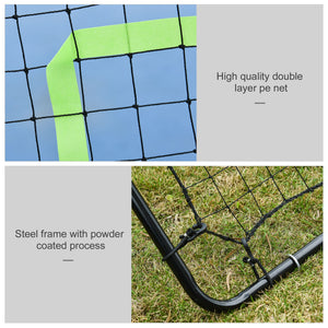 Rebound net with striking zone 