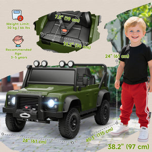 Licensed Land Rover 12V with remote control, dark green 