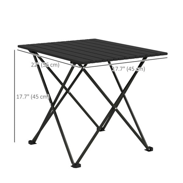 Folding camping table, black