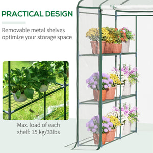 Portable garden greenhouse with 8 shelves