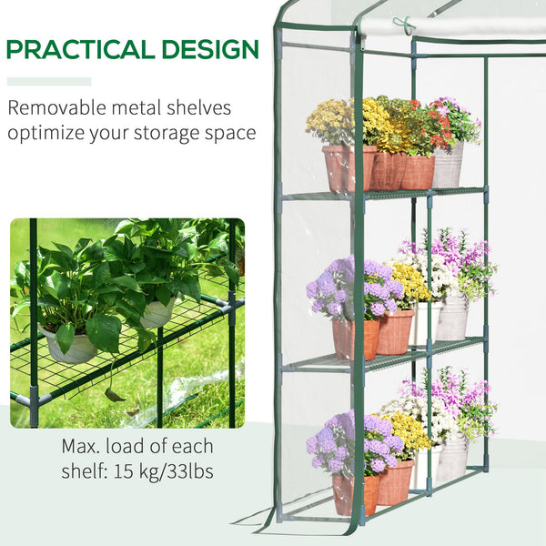 Portable garden greenhouse with 8 shelves