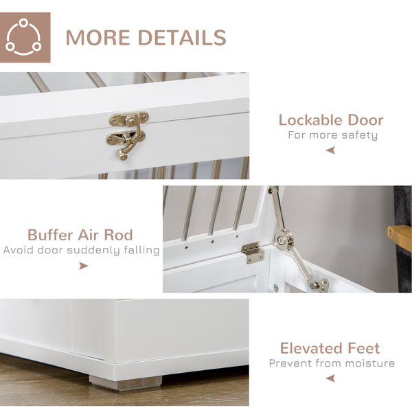 31.5-inch Double Door Pet Crate Furniture, White