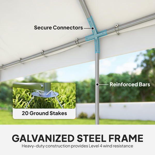 13 x 20 ft white party tent with windows