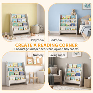 4-tier children's bookcase with open display shelf for books