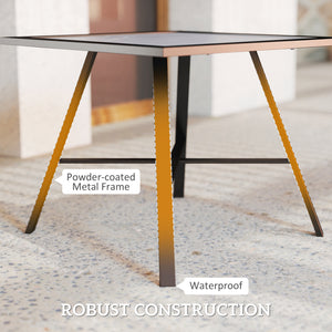 Small Patio Side Table with SPC Top for Garden, Patio, Lawn, Grey