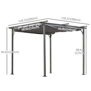 Retractable pergola 10 x 10, grey