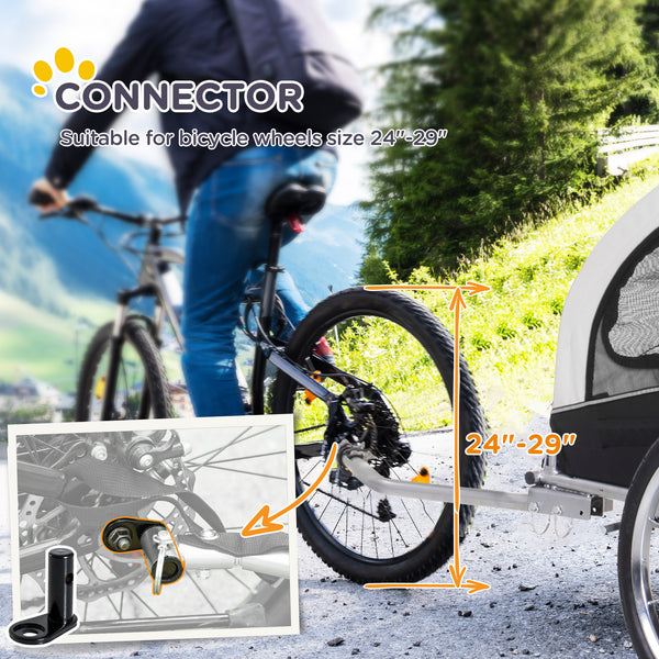 2-in-1 Dog Bike Trailer with Suspension and Storage Pockets, White
