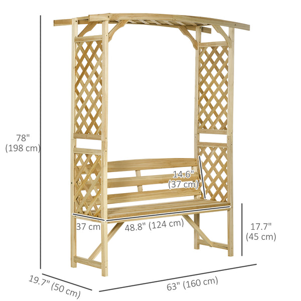 Garden arch with 2-seater bench