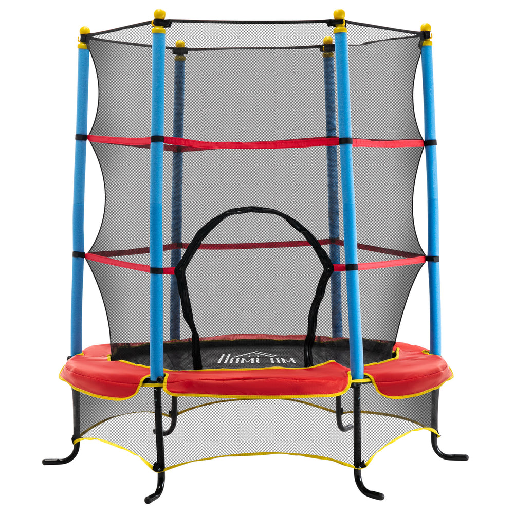Trampoline 4,6 pieds avec filet de sécurité et coussin de protection, multicolore