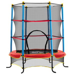Trampoline 4,6 pieds avec filet de sécurité et coussin de protection, multicolore