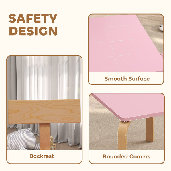 Table and 2 chairs set, pink