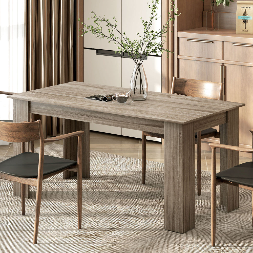 Kitchen table for 4 to 6 people, wood effect, grey 