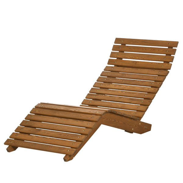 Outdoor wooden lounge chair, curved design, teak