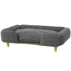 Washable Raised Dog Sofa for Large Dogs with Non-Slip Pads, Dark Grey