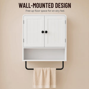 2-door bathroom wall cabinet, white