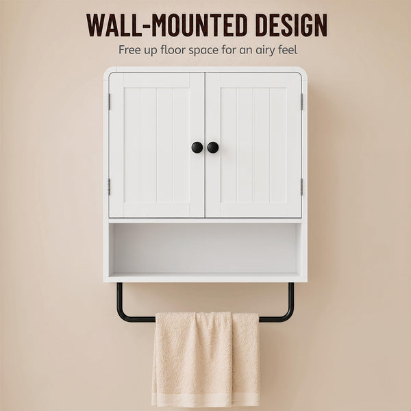 2-door bathroom wall cabinet, white