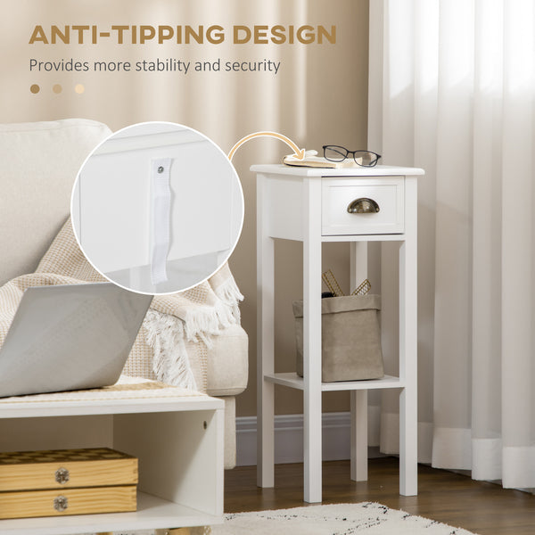 Set of 2 2-tier side tables, white