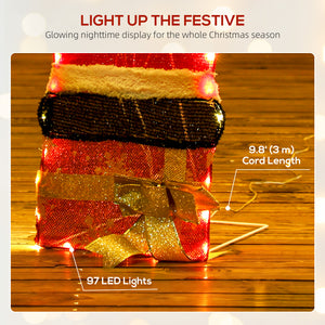 90cm Illuminated Santa Claus with 97 LEDs, stakes and zip ties