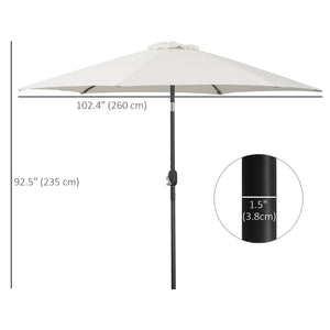 8.5-foot round aluminum patio umbrella, cream white