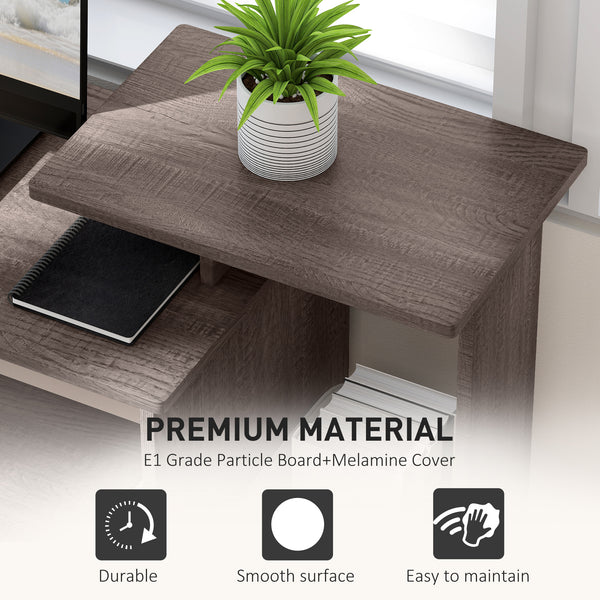 Computer Desk with Sliding Keyboard Tray, Storage Drawer, Gray