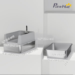 XL stainless steel litter box for cats of all sizes with high side walls